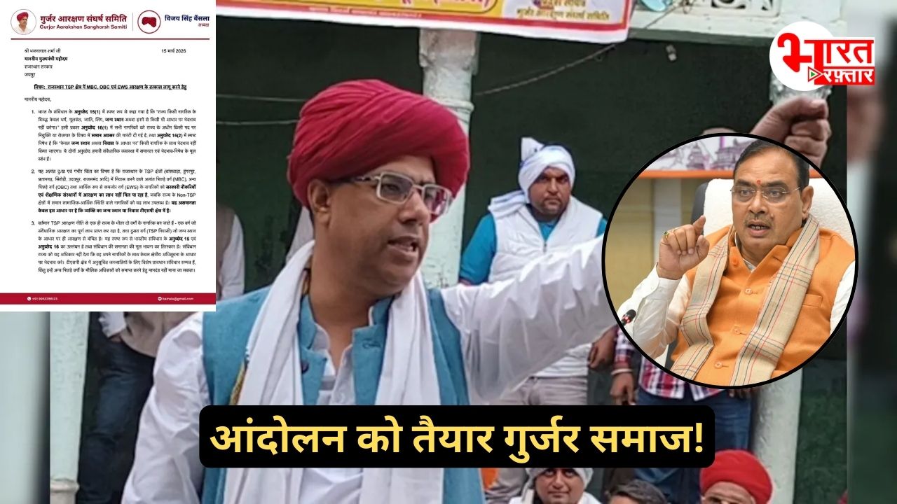 TSP में आरक्षण पर बवाल! गुर्जर समाज की CM को चेतावनी- मांगे नहीं मानीं तो बड़ा आंदोलन