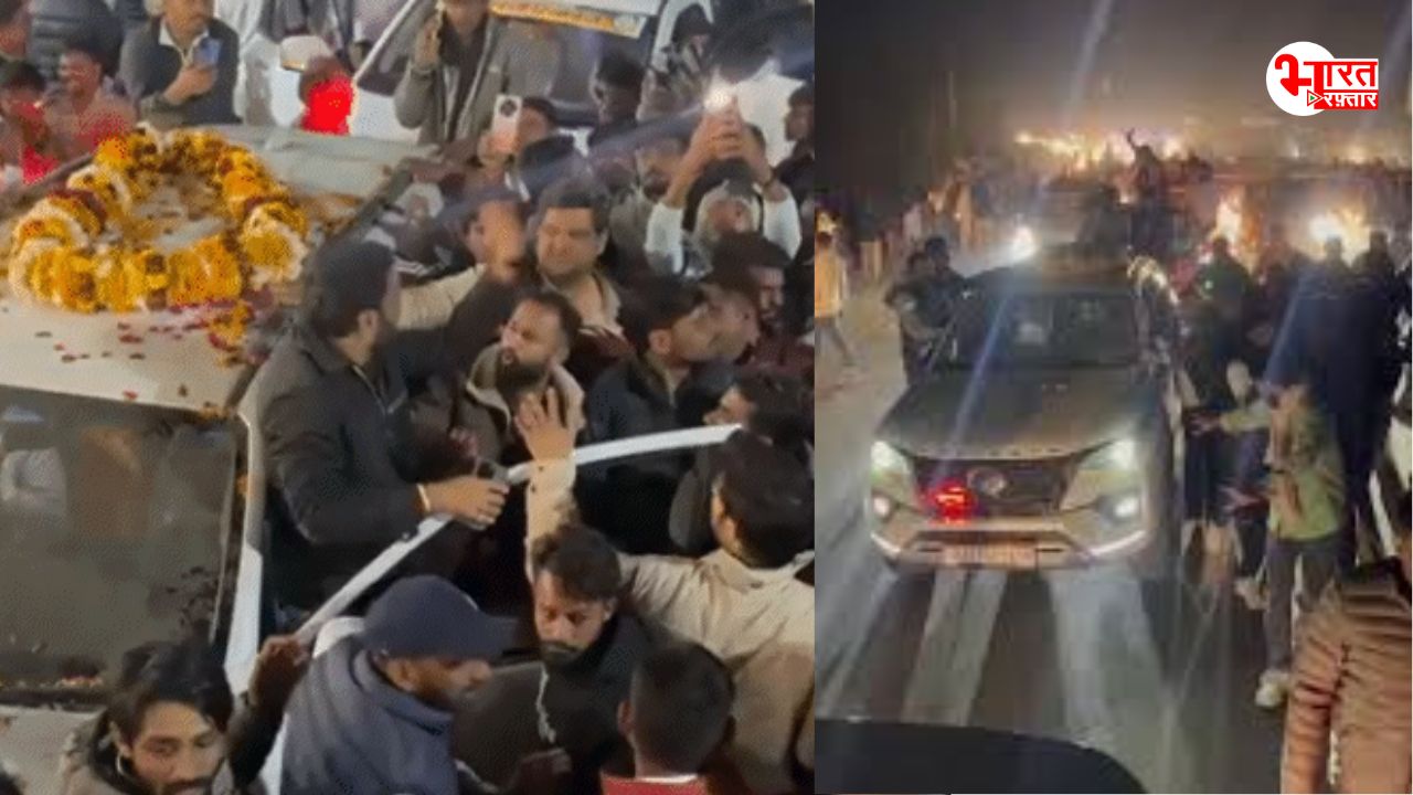 संकट के वक्त भी कम नहीं हो रहा बेनीवाल का रुतबा, 5 किमी तक चला गाड़ियों का काफिला