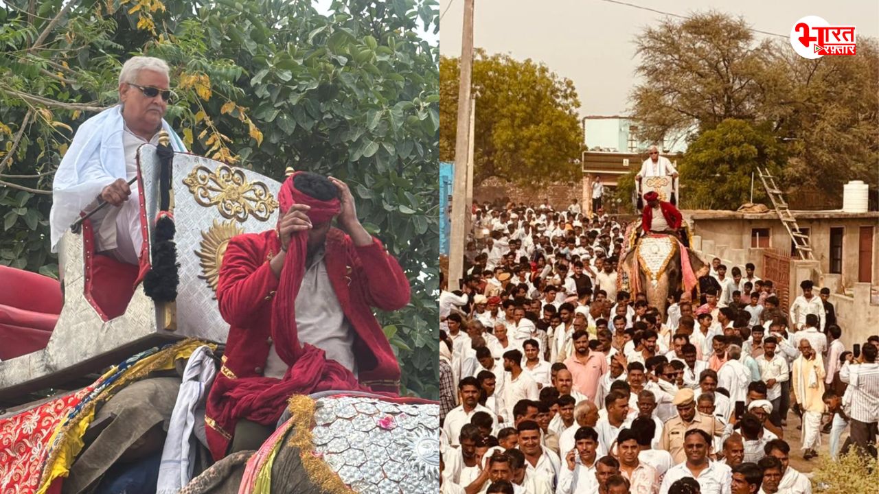 हाथी पर बैठकर दंगल देखने पहुंचे किरोड़ी लाल मीणा, एक झलक पाने के लिए उमड़ा लाखों लोगों का हुजूम
